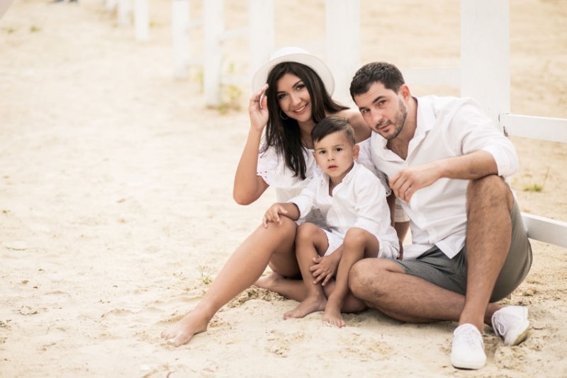 Family at the beach